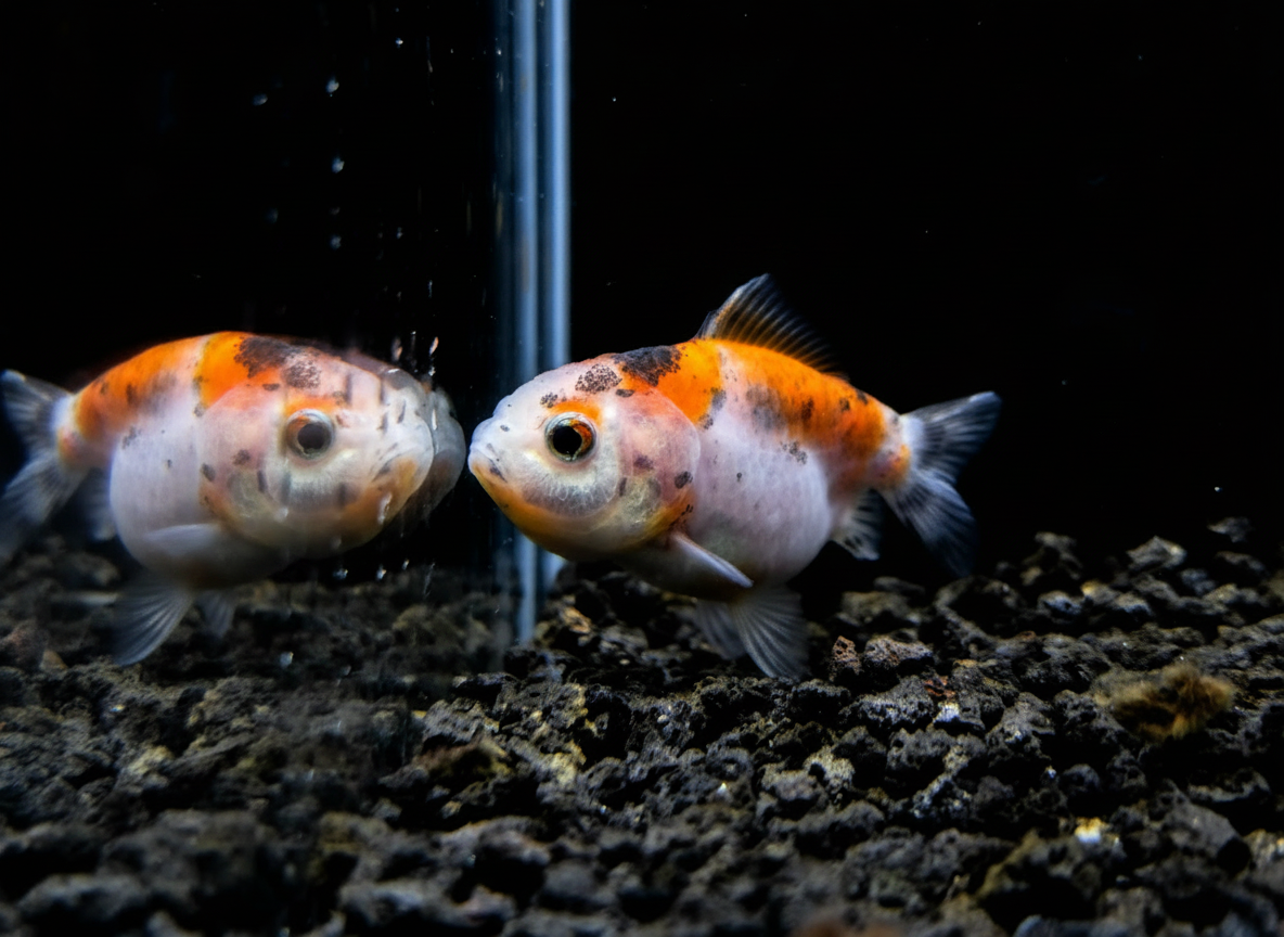 Calico Ranchu (Carassius auratus)