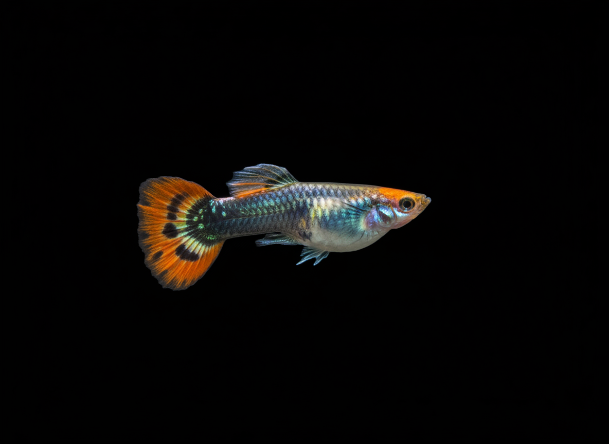 Black Koi Guppies (Poecilia reticulata)