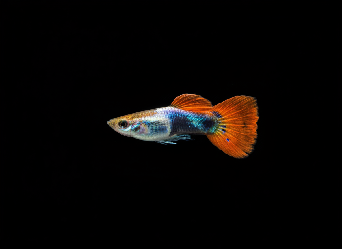 Black Koi Guppies (Poecilia reticulata)