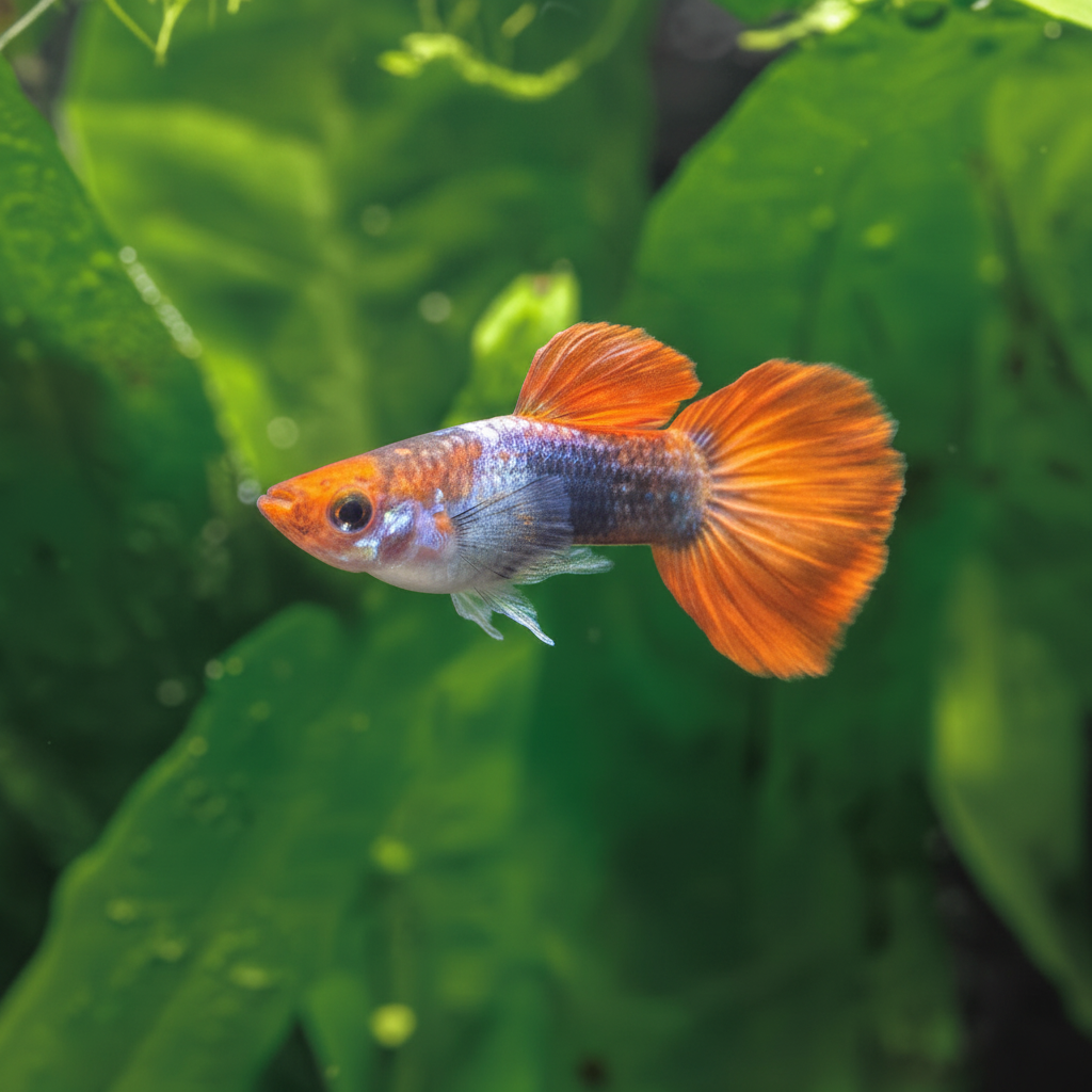 Black Koi Guppies (Poecilia reticulata)