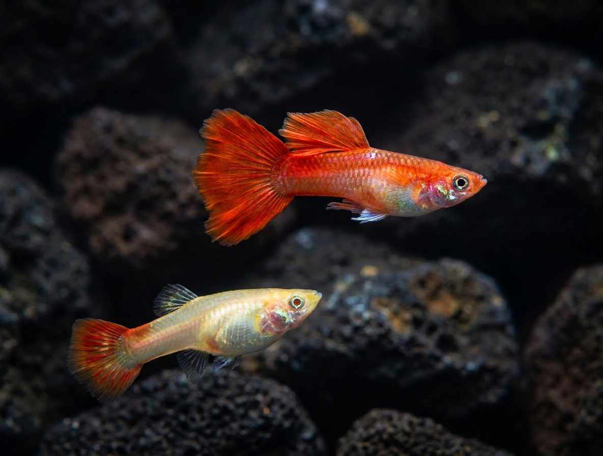 Blonde Redtail Guppies