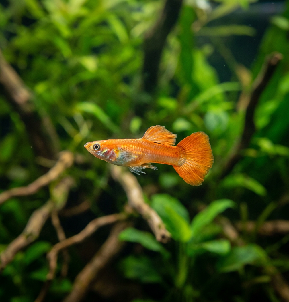 Blonde Redtail Guppies