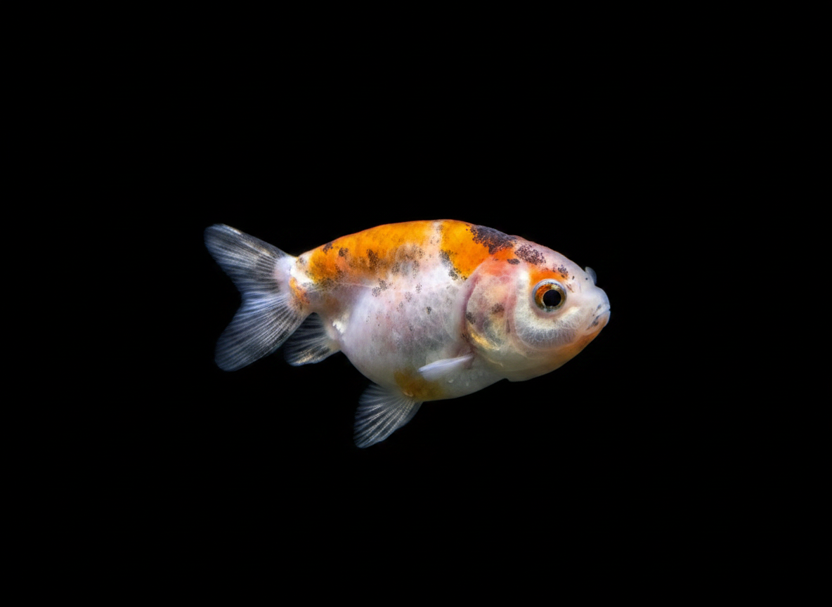 Calico Ranchu (Carassius auratus)